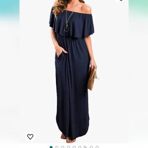 Thanth Navy Blue Maxi Dress